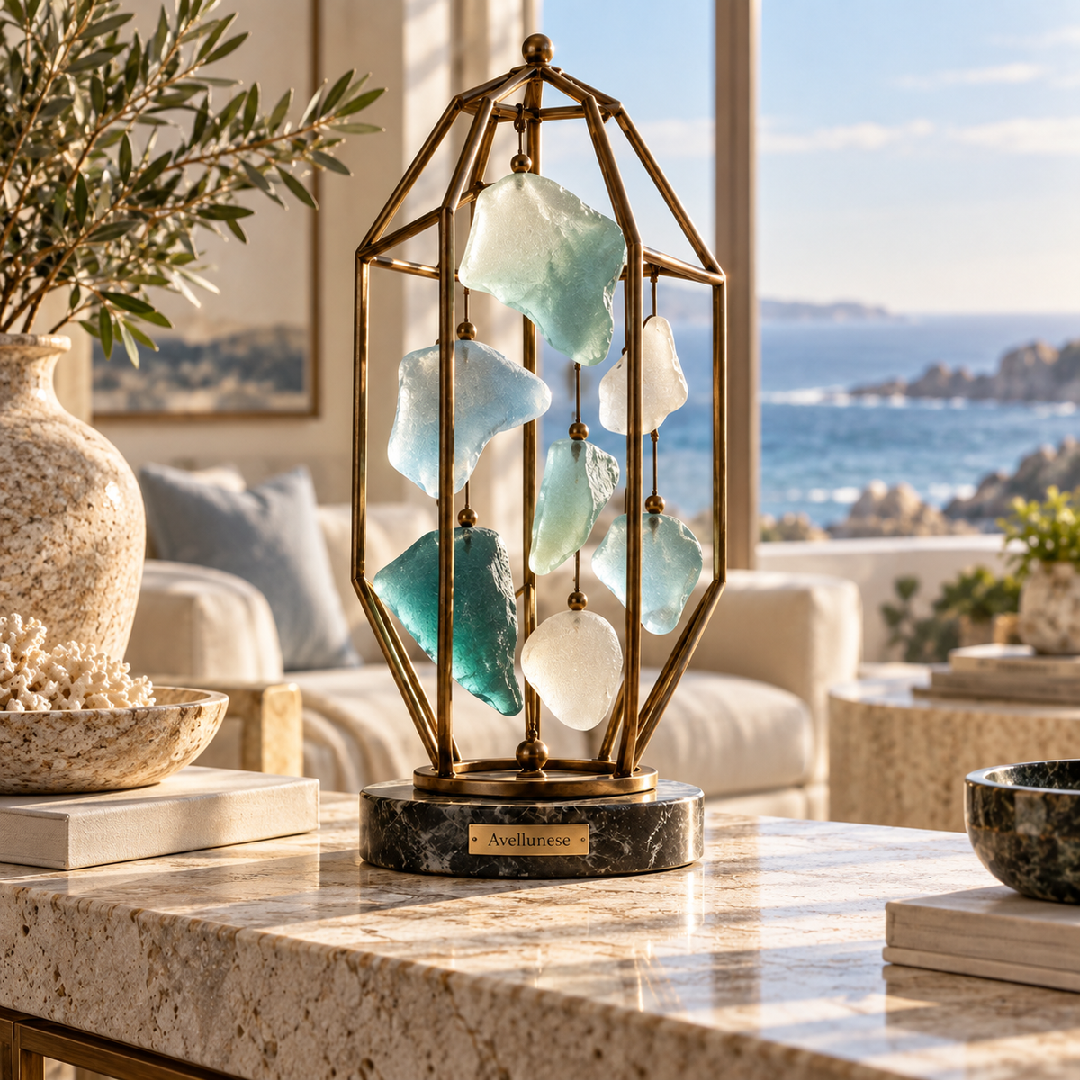 Brenovasd⢠Harbor Prism Glass Lantern Sculpture