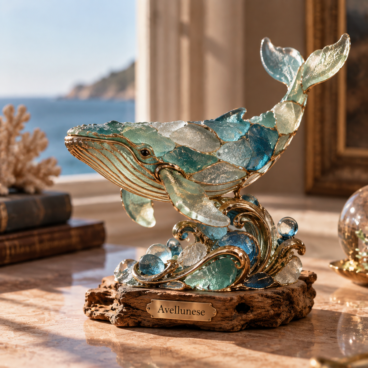 Brenovasd™ Azure Crest Dolphin Sculpture
