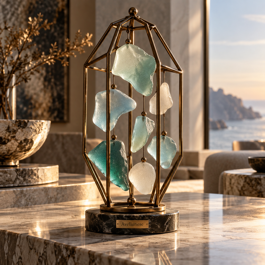 Brenovasd™ Harbor Prism Glass Lantern Sculpture
