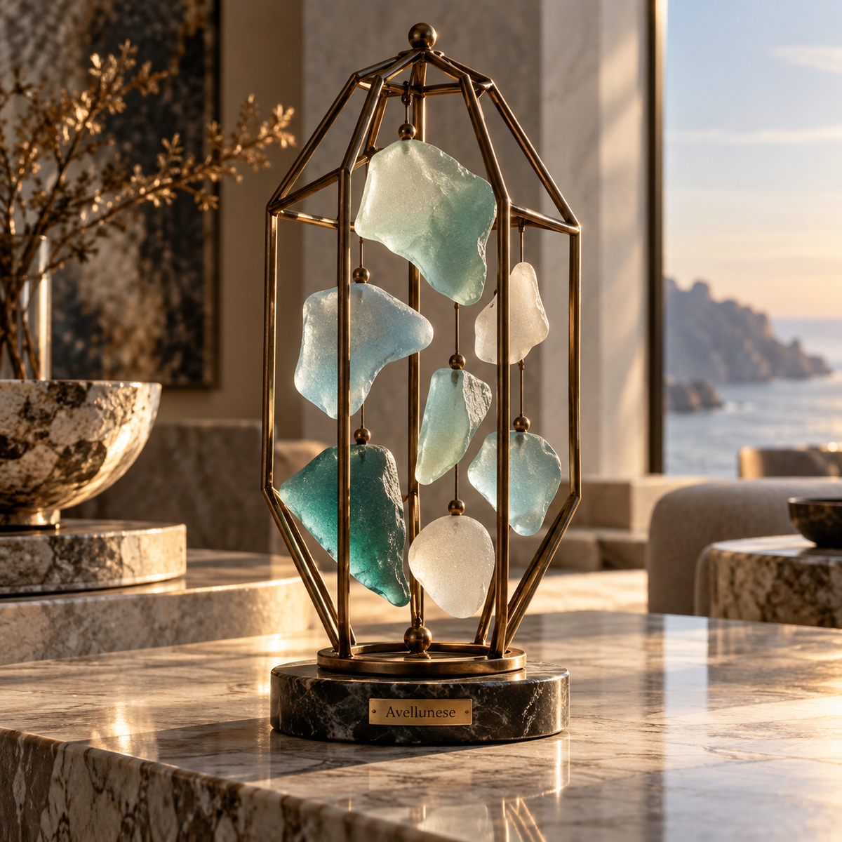Brenovasd™ Harbor Prism Glass Lantern Sculpture