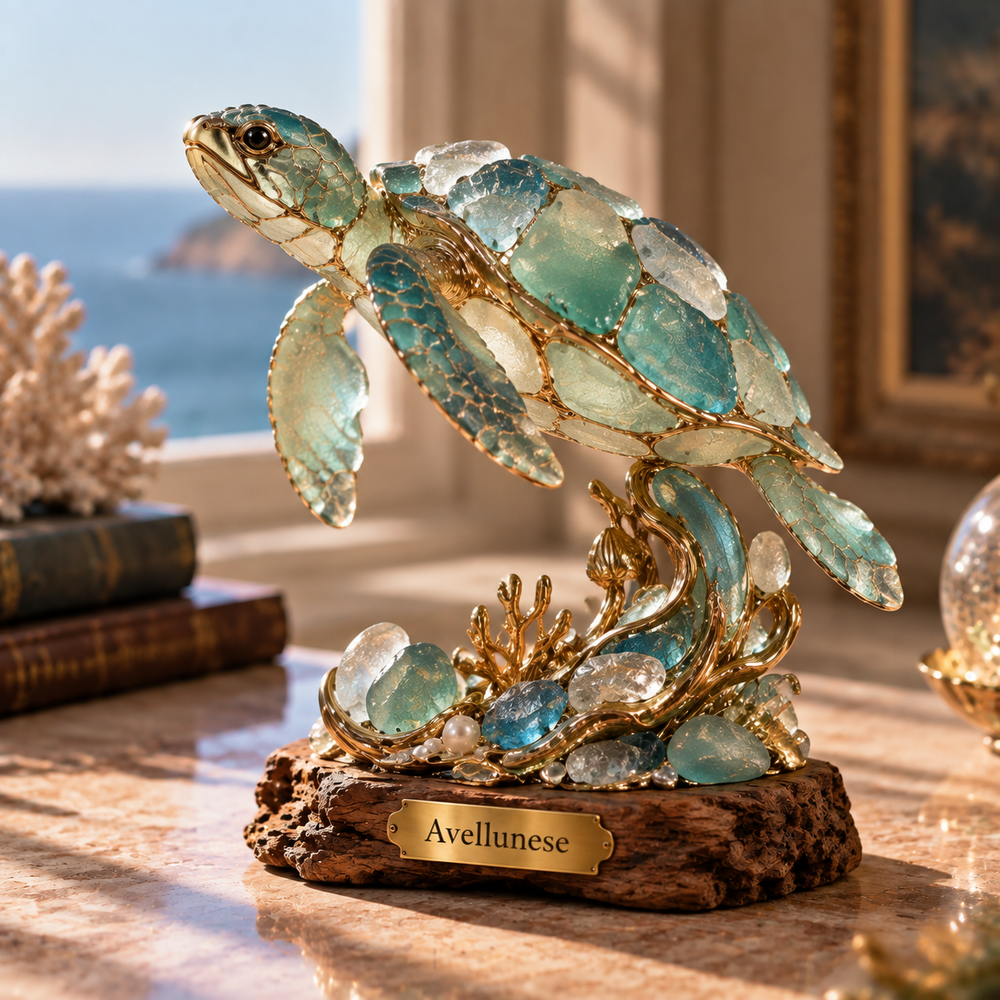 Brenovasd™ Azure Voyage Sea Turtle Sculpture
