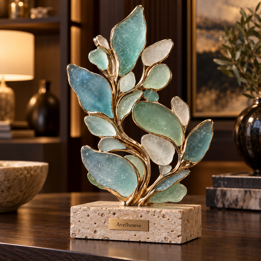 Brenovasd™ Coastal Bloom Glass Sculpture