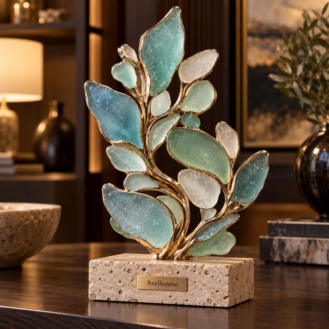 Brenovasd™ Coastal Bloom Glass Sculpture