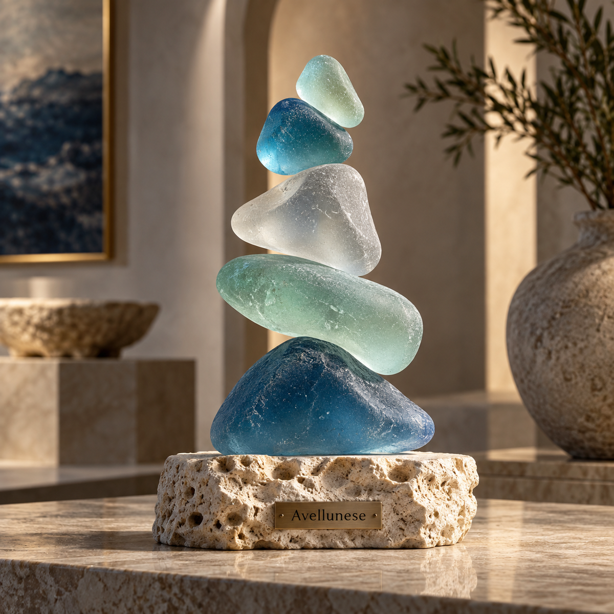 Brenovasd™ Coastal Balance Stone Sculpture