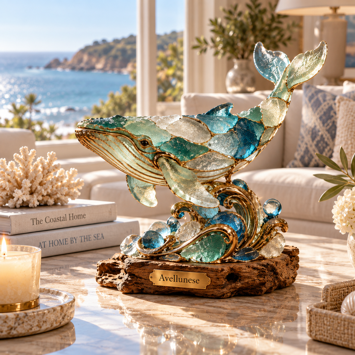 Brenovasd™ Azure Crest Dolphin Sculpture