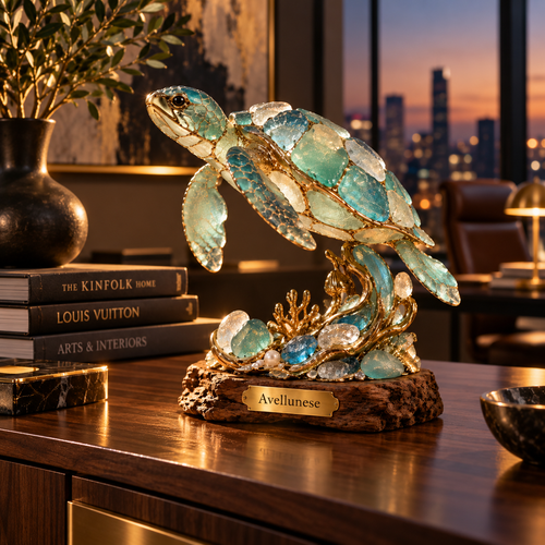 Brenovasd™ Azure Voyage Sea Turtle Sculpture