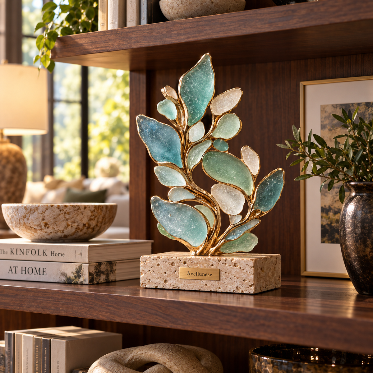 Brenovasd™ Coastal Bloom Glass Sculpture