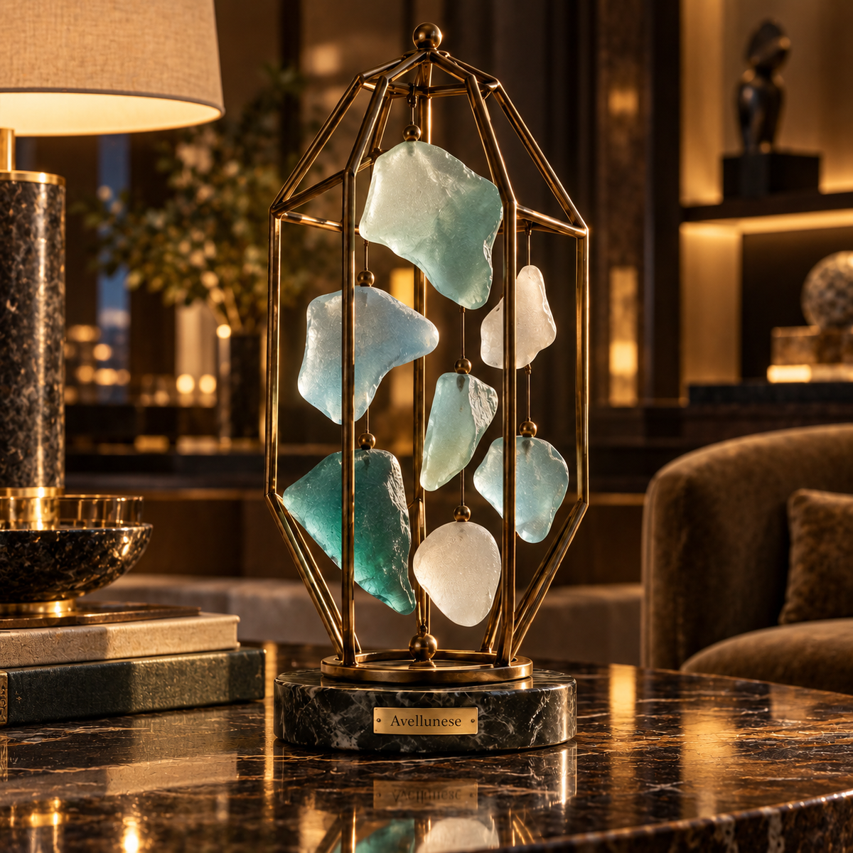 Brenovasd™ Harbor Prism Glass Lantern Sculpture